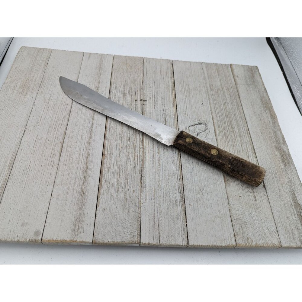 Chef Stainless Steel 8” Blade Slicing Knife Wood Handle 12 1/2"